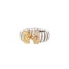 Open Bulgari Parentesi ring in stainless steel,  yellow gold and diamonds - 00pp thumbnail