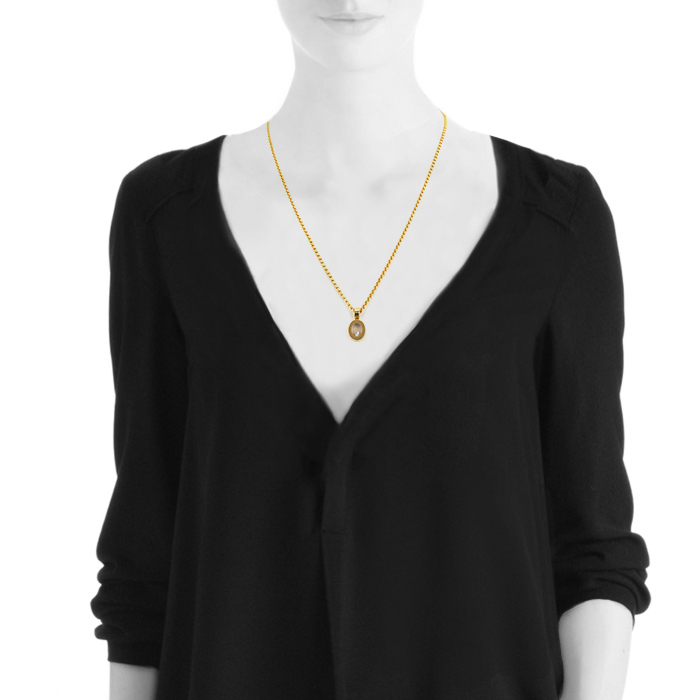Collier Chopard Happy Diamonds en or jaune et diamant - Detail D1