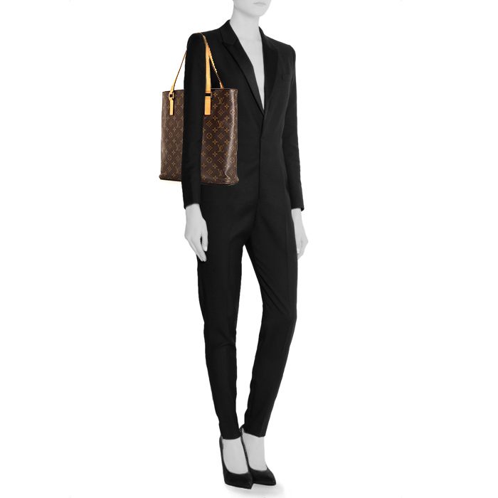 Louis Vuitton Vavin large model handbag in brown monogram canvas and natural leather - Detail D1