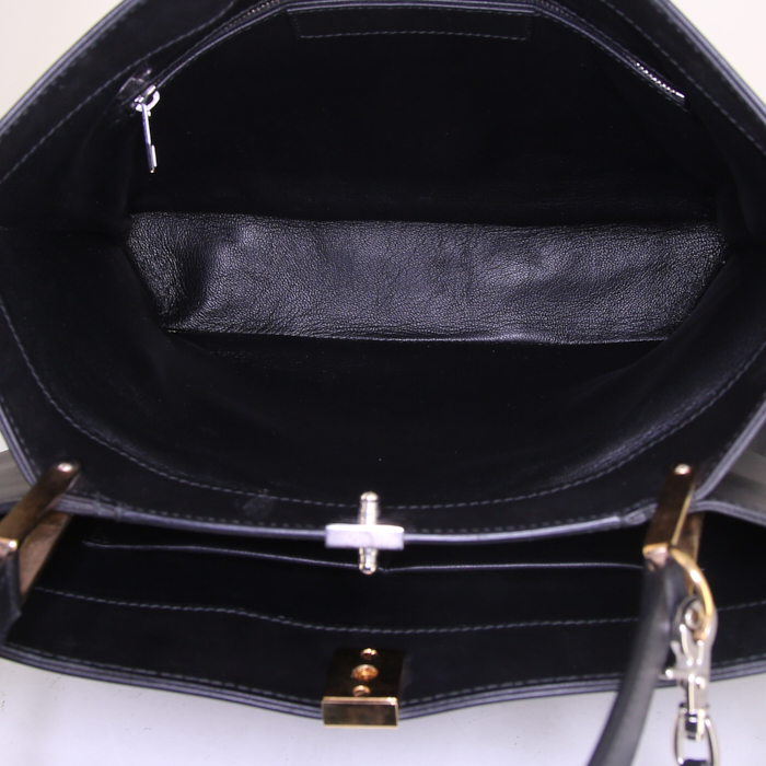 Balenciaga Dix handbag in black leather - Detail D3
