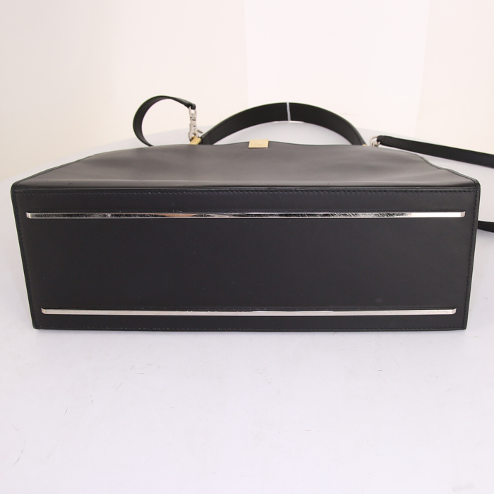 Bolso de mano Balenciaga Dix en cuero negro - Detail D5