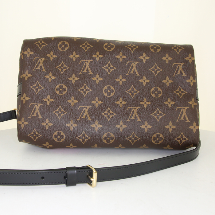 Borsa Louis Vuitton Speedy Editions Limitées in tela monogram con motivo e pelle nera - Detail D5