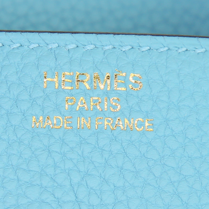 Hermes Birkin 35 cm bag in Bleu du nord togo leather - Detail D3