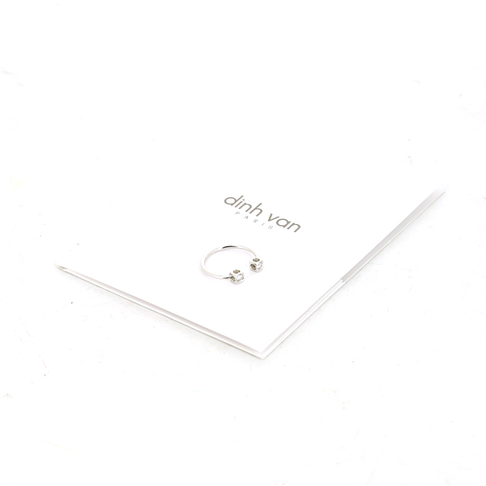 Open Dinh Van Cube ring in white gold and diamonds - Detail D2