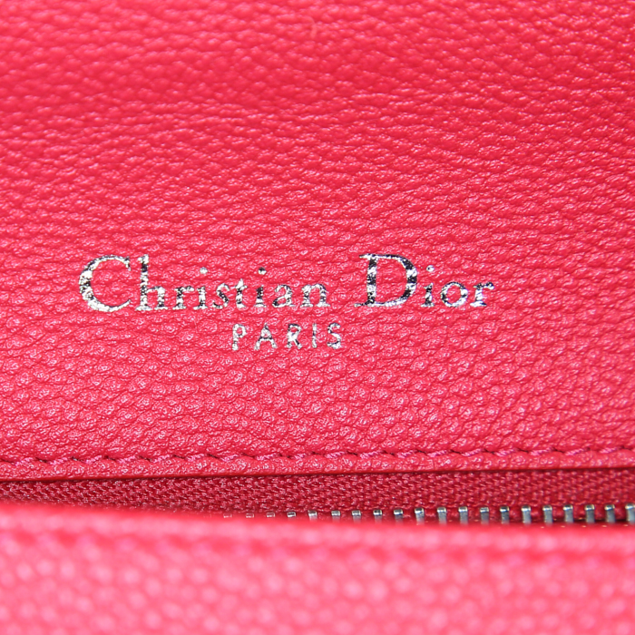 Bolso bandolera Dior Diorama en cuero granulado rojo - Detail D4