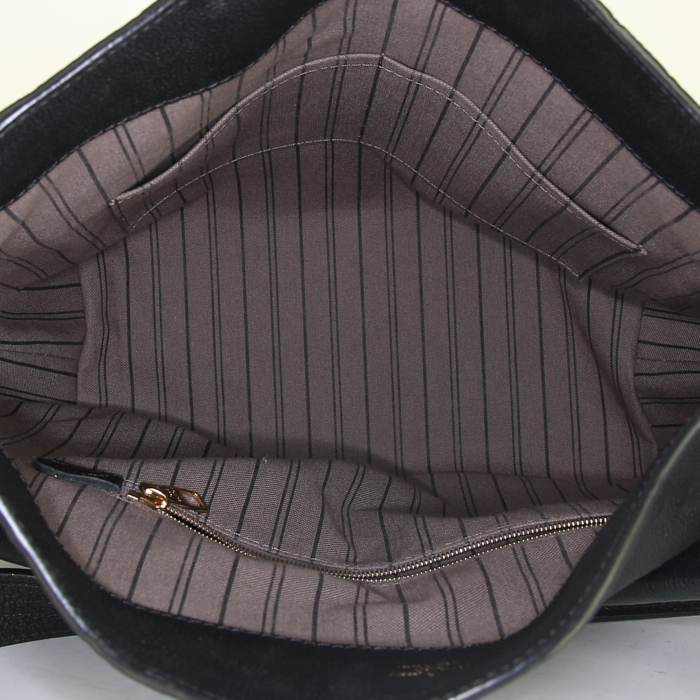 Borsa a spalla Louis Vuitton Bagatelle in pelle monogram con stampa nera - Detail D3