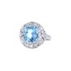 Vintage 1930's ring in platinium,  diamonds and aquamarine - 00pp thumbnail