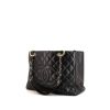 Sac porté épaule ou main Chanel Shopping GST grand modèle en cuir grainé matelassé noir - 00pp thumbnail