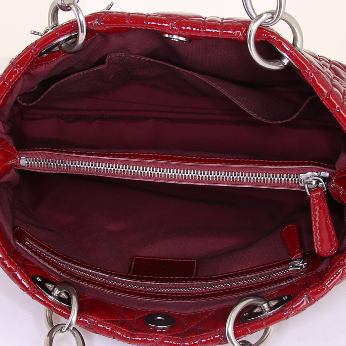 Dior Dior Soft handbag in red patent leather - Detail D2