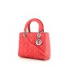 Dior Lady Dior medium model shoulder bag in pink leather cannage - 00pp thumbnail