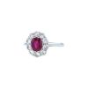 Vintage 1950's ring in white gold,  diamonds and ruby - 00pp thumbnail