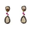 Paire de pendants d'oreilles Pomellato Bahia en or rose,  quartz fumé et rubis - 00pp thumbnail