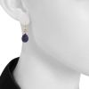 Pomellato Tabou earrings in pink gold,  silver and sapphires - Detail D1 thumbnail