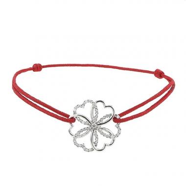 Bracciale Poiray Rosace in oro bianco e diamanti