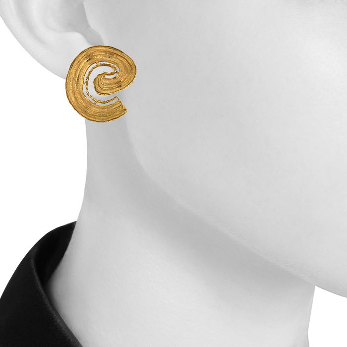 Lalaounis 1980's earrings in yellow gold - Detail D1