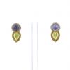 Paire de pendants d'oreilles à transformation Buccellati en or blanc,  or jaune et pierres de couleurs - 360 Front thumbnail