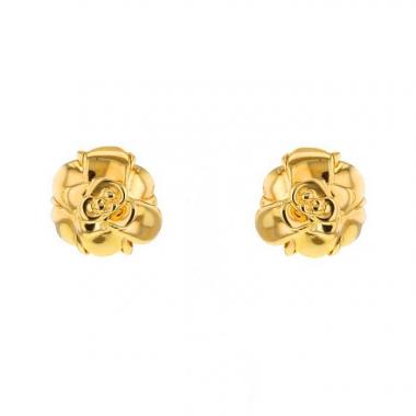 Chanel Camelia medium model earrings in yellow gold