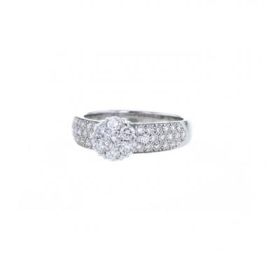 Bague Van Cleef & Arpels Fleurette grand modèle en or blanc et diamants