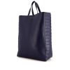 Celine Vertical shopping bag in blue leather and blue quilted leather - 00pp thumbnail
