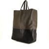 Celine Vertical shopping bag in brown and black bicolor leather - 00pp thumbnail