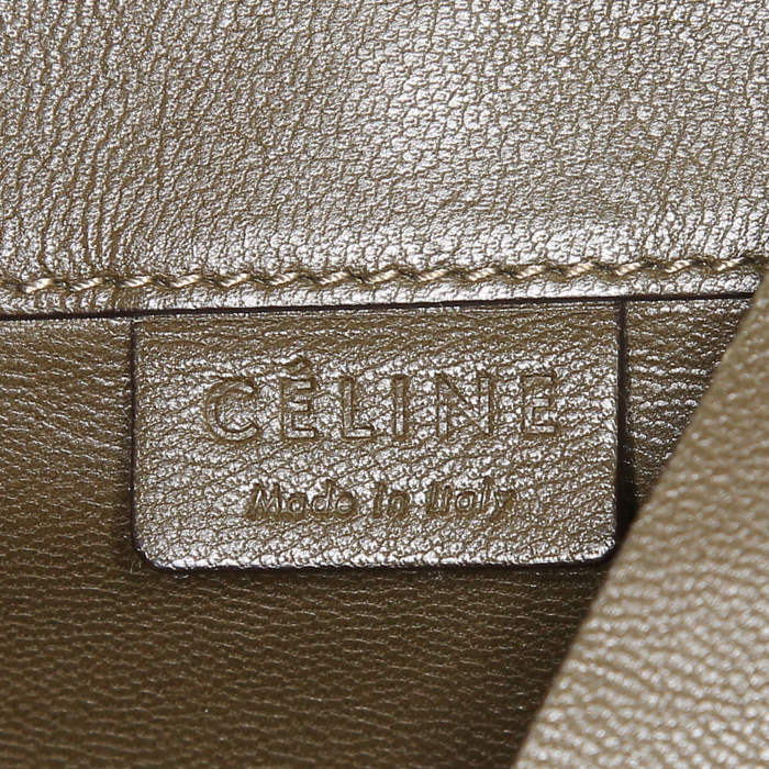 Celine Vertical shopping bag in brown and black bicolor leather - Detail D3