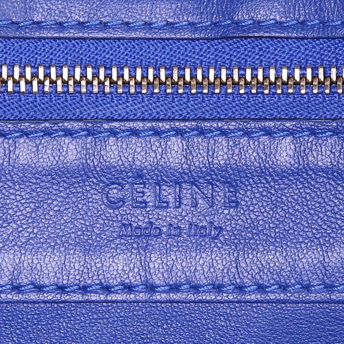 Celine Vertical shopping bag in blue and brown bicolor leather - Detail D3