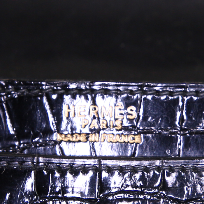 Sac porté épaule Hermès 2002 en crocodile noir - Detail D3