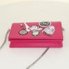 Borsa a tracolla Dior Diorama Wallet on Chain in pelle rosa con motivo - Detail D4 thumbnail