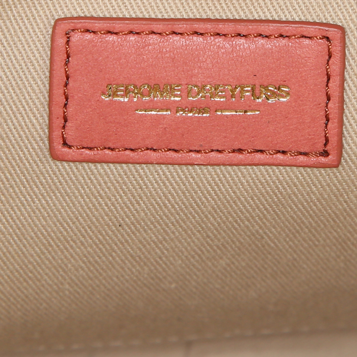 Sac bandoulière Jerome Dreyfuss Dominique en cuir rose - Detail D3