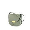 Céline Trotteur small model shoulder bag in green grained leather - 00pp thumbnail