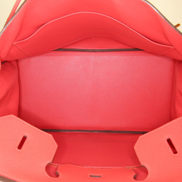 Borsa Hermes Birkin 40 cm in pelle togo rossa - Detail D2