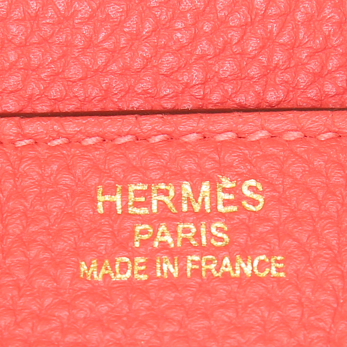 Sac à main Hermes Birkin 40 cm en cuir togo rouge - Detail D3