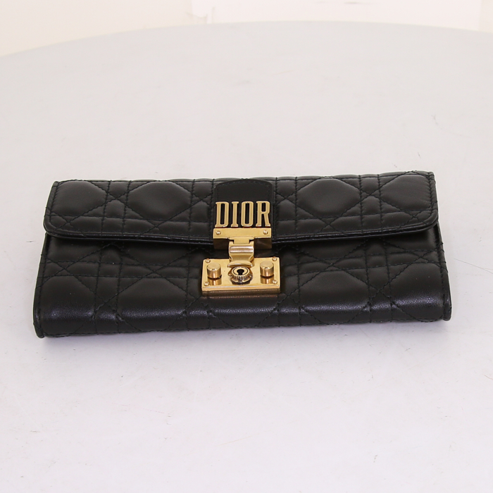 Portefeuille Dior Dioraddict en cuir cannage noir - Detail D4