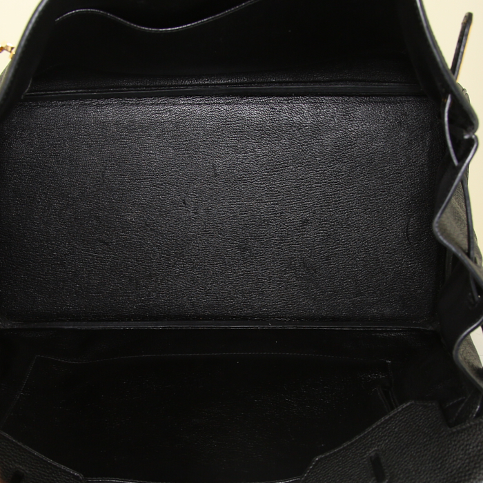 Bolso de mano Hermes Birkin 40 cm en cuero togo negro - Detail D2