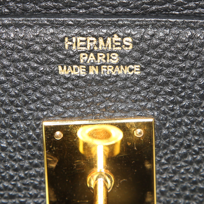 Bolso de mano Hermes Birkin 40 cm en cuero togo negro - Detail D3