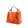 Hermès Cabalicol shopping bag in orange canvas and natural leather - 00pp thumbnail