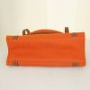 Shopping bag Hermès Cabalicol in tela arancione e pelle naturale - Detail D5 thumbnail