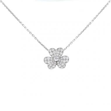 Collana Van Cleef & Arpels Frivole modello piccolo in oro bianco e diamanti