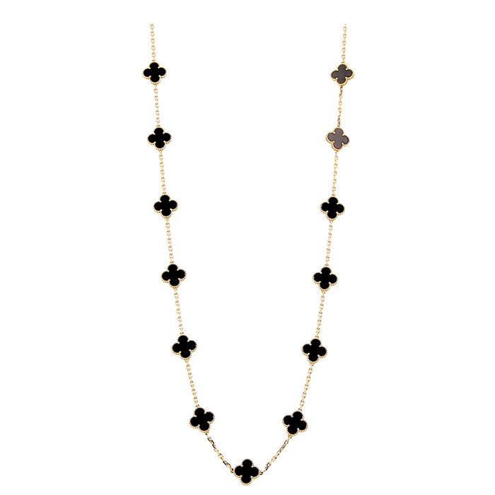 Collar Van Cleef & Arpels Alhambra Vintage en oro amarillo y ónix