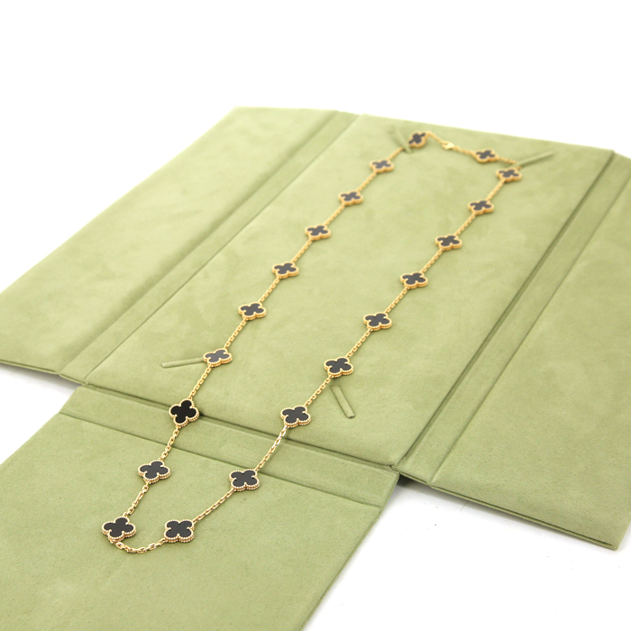 Collana lunga Van Cleef & Arpels Alhambra Vintage in oro giallo e onice - Detail D2