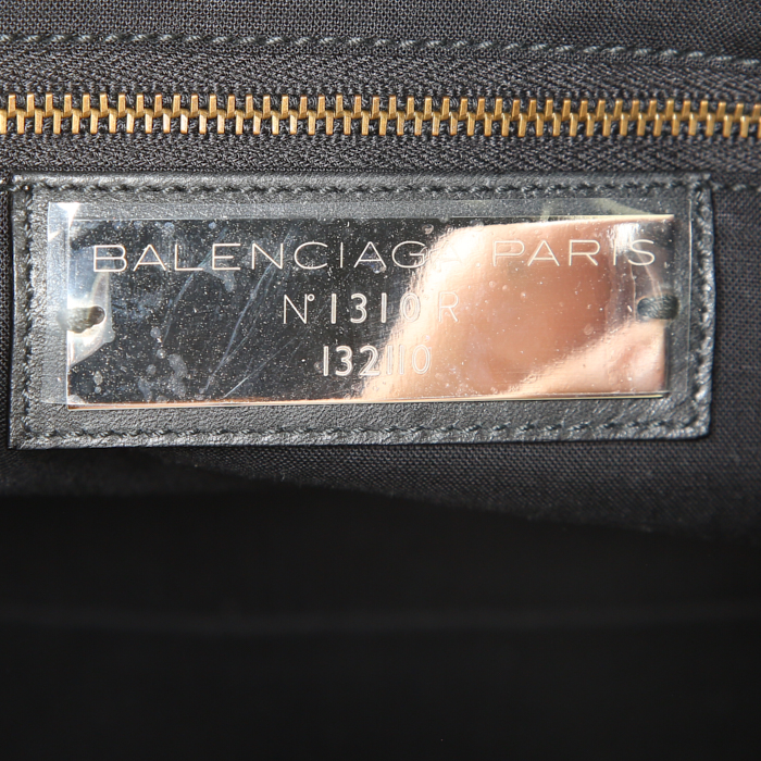Balenciaga Work 24 hours bag in black leather - Detail D3