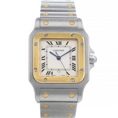Cartier Santos Galbée watch in gold and stainless steel Ref:  Santos De Cartier-Galbée Circa  2000
