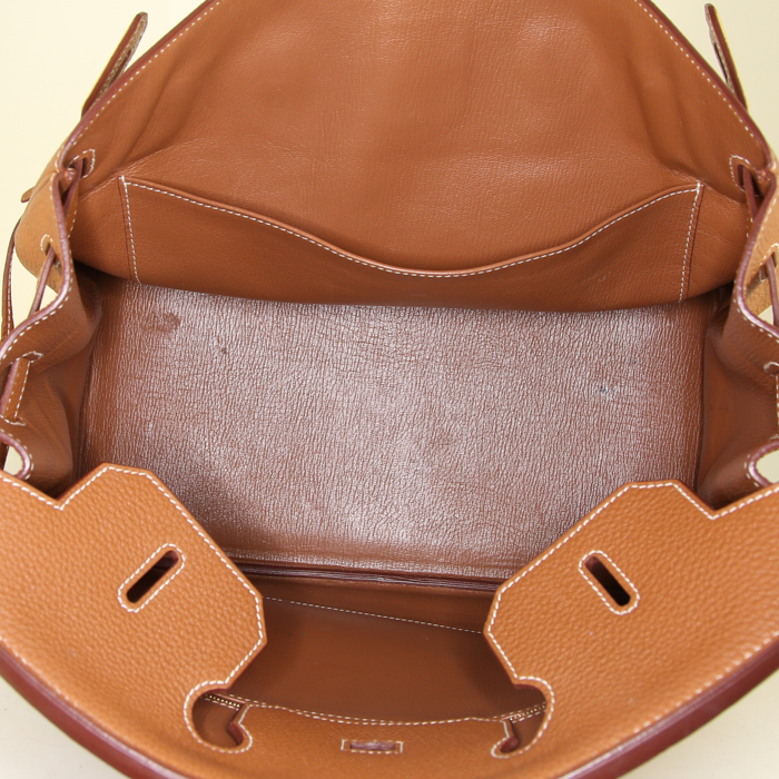 Borsa Hermes Birkin 35 cm in pelle togo gold - Detail D2