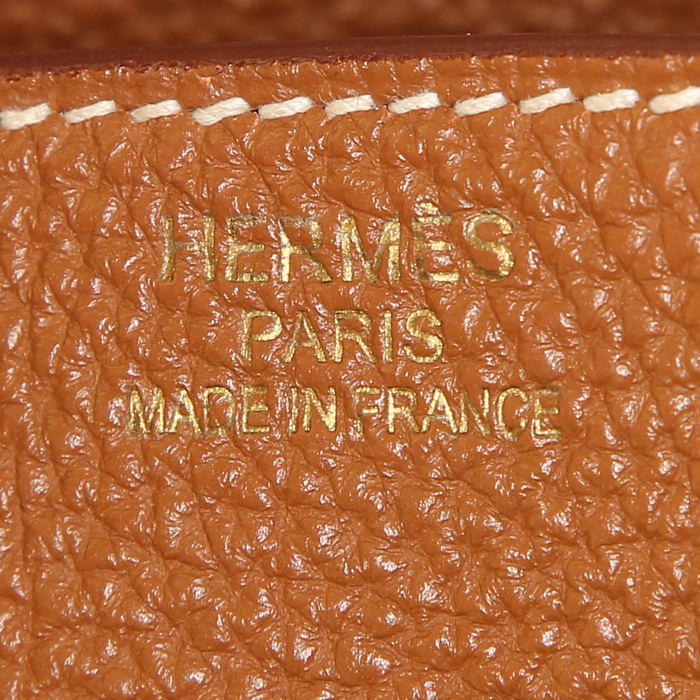 Sac à main Hermes Birkin 35 cm en cuir togo gold - Detail D3