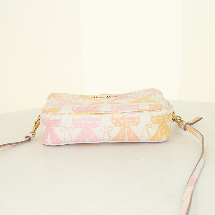 Sac bandoulière Miu Miu en cuir multicolore blanc - Detail D4