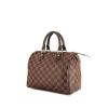Bolso de mano Louis Vuitton Speedy 25 cm en lona a cuadros marrón y cuero marrón - 00pp thumbnail
