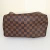 Borsa Louis Vuitton Speedy 25 cm in tela a scacchi marrone e pelle marrone - Detail D4 thumbnail