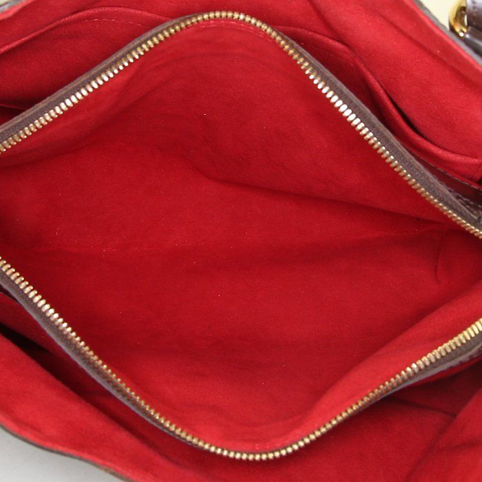 Louis Vuitton Sistina handbag in ebene damier canvas and brown leather - Detail D2