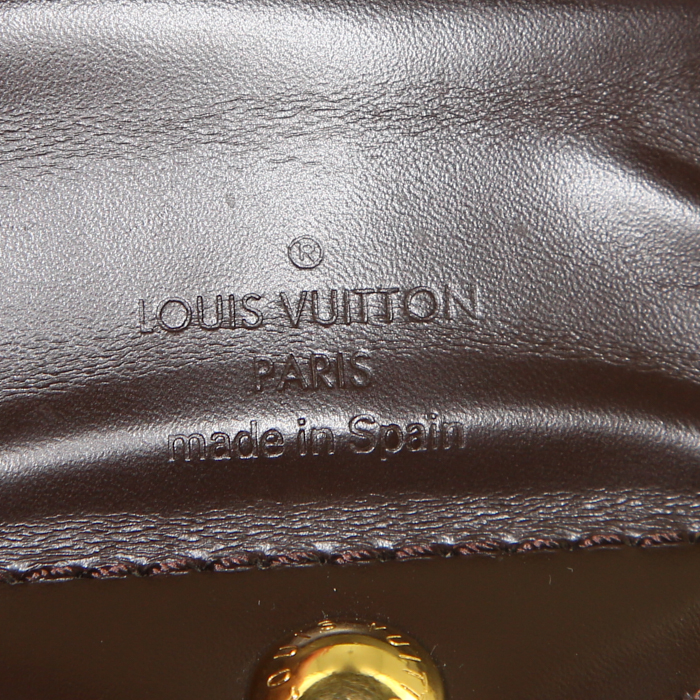 Louis Vuitton Sistina handbag in ebene damier canvas and brown leather - Detail D3