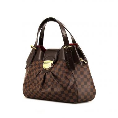 Borsa Louis Vuitton Sistina in tela a scacchi ebana e pelle marrone